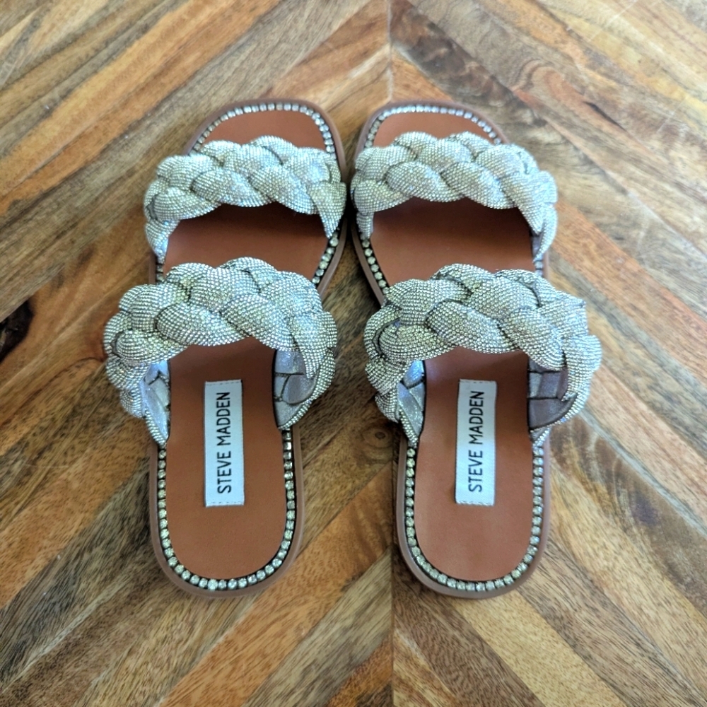 Steve Madden NIB Newbie Rhinestone Slide Sandals … - image 7